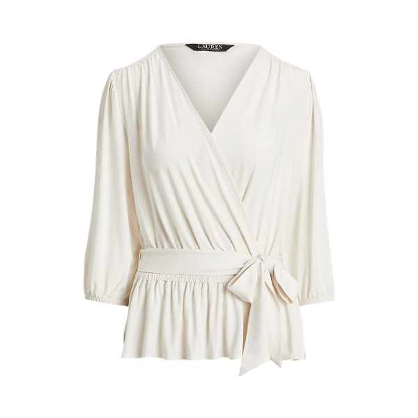 Mascarpone Cream Jersey Peplum Blouse Lauren 2