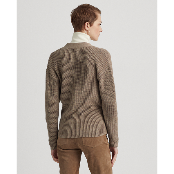 Truffle Heather Buckle-Trim Cotton Cardigan Lauren 5