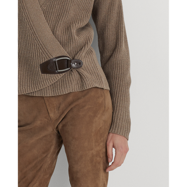 Truffle Heather Buckle-Trim Cotton Cardigan Lauren 6