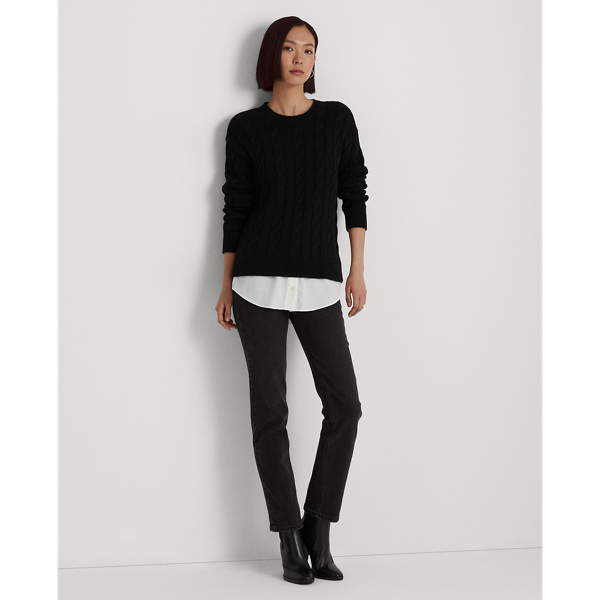 Polo Black Layered Cable-Knit Sweater Lauren 4