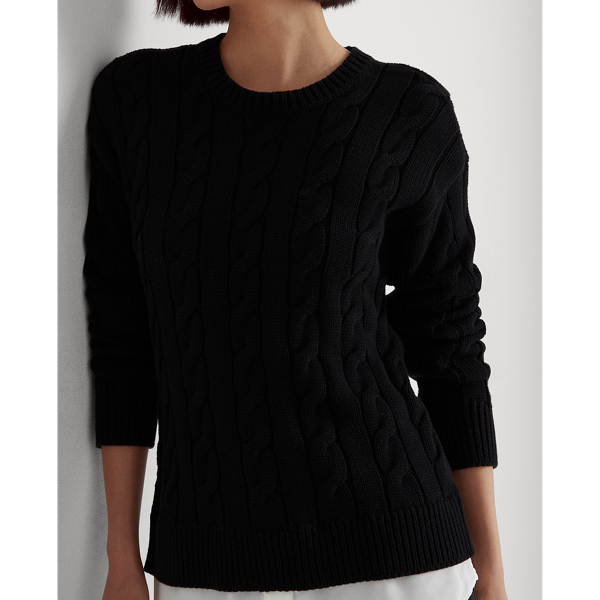 Polo Black Layered Cable-Knit Sweater Lauren 6