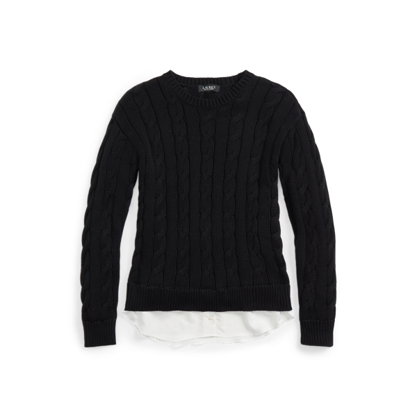 Polo Black Layered Cable-Knit Sweater Lauren 2