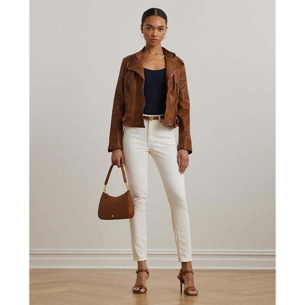 Burnished Leather Moto Jacket | Ralph Lauren