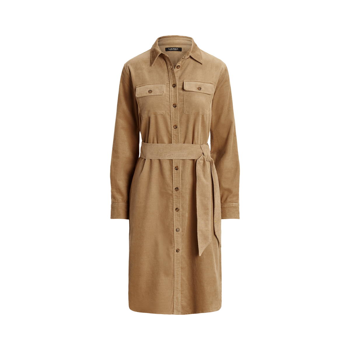 Belted Corduroy Shirtdress