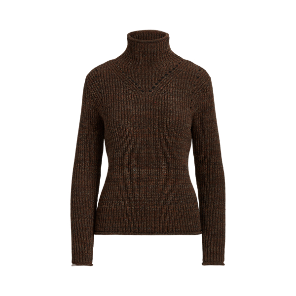 Rib-Knit Turtleneck Sweater Lauren Petite 1