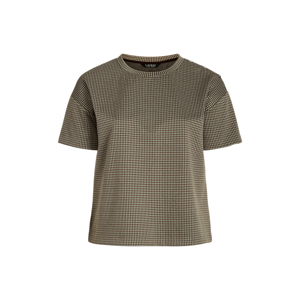 Houndstooth Double-Knit Jacquard Top Lauren Woman 1