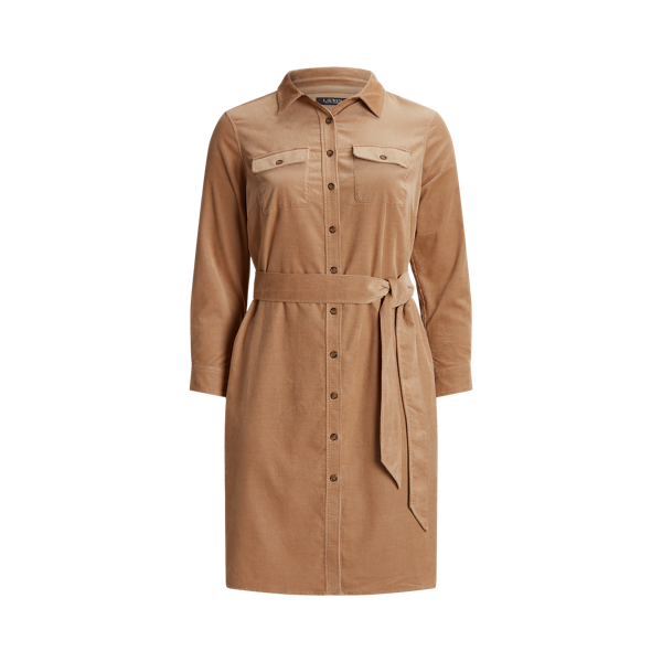 Belted Corduroy Shirtdress Lauren Woman 1