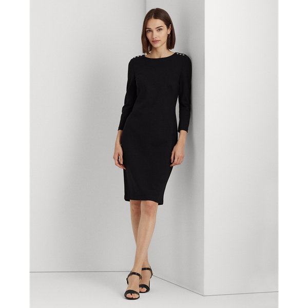 Ponte Three-Quarter-Sleeve Dress