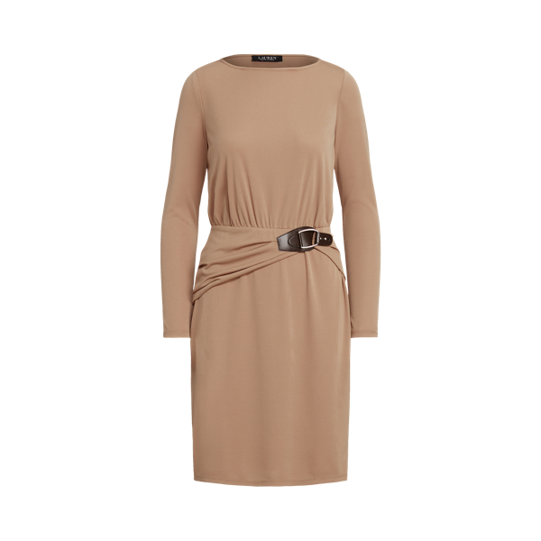Buckle-Trim Stretch Jersey Dress