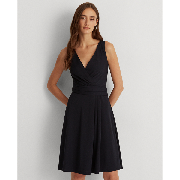 Black Ärmelloses Jerseykleid im Chorhemd-Stil Lauren Petite 1