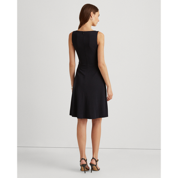 Black Surplice Jersey Sleeveless Dress Lauren Petite 5