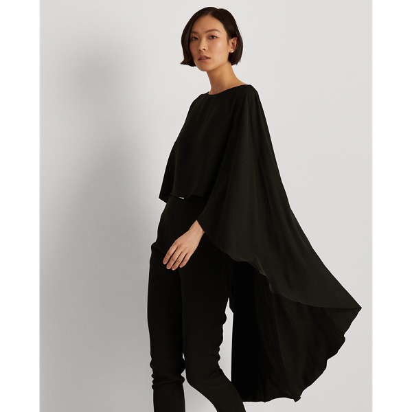 Jumpsuit mit Georgette-Cape Lauren in Black 7
