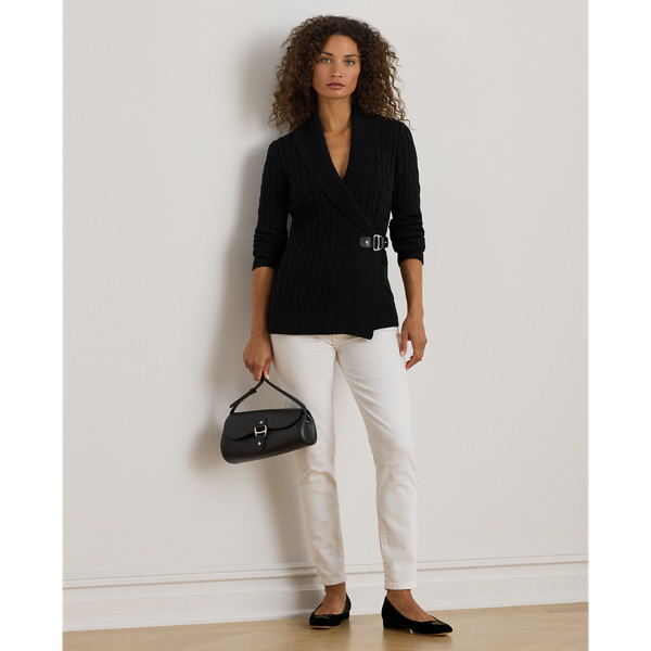 Polo Black Buckled Cotton Sweater Lauren 4