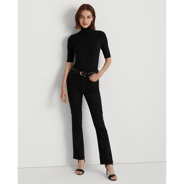 Polo Black Metallic Stretch Jersey Turtleneck Lauren 4