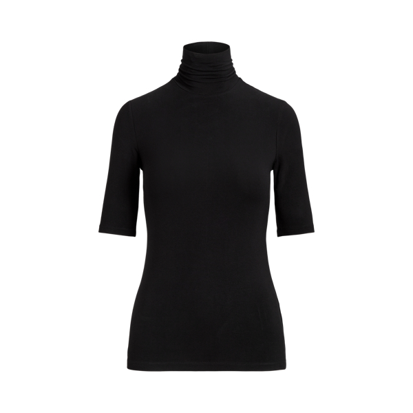 Polo Black Metallic Stretch Jersey Turtleneck Lauren 2