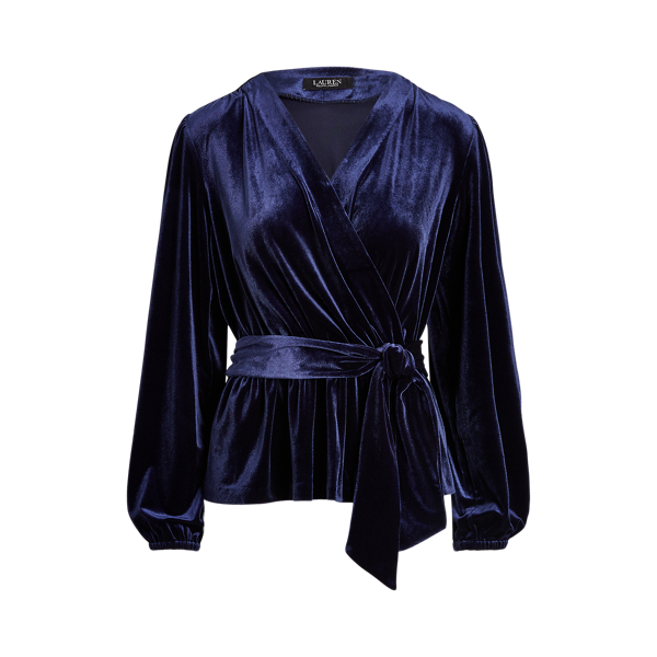 Velvet Belted Peplum Top Lauren 1