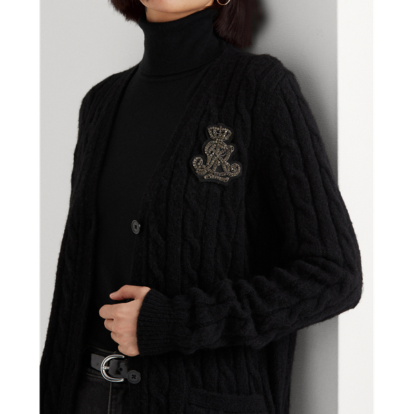 Polo Black Bullion Cable-Knit Cardigan Lauren 6
