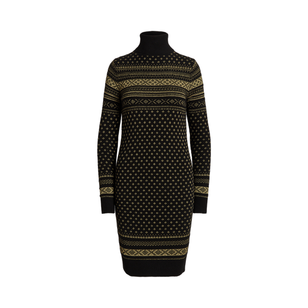 Fair Isle Turtleneck Sweater Dress Lauren 1