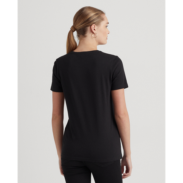 Beaded-Crest Cotton-Blend Tee
