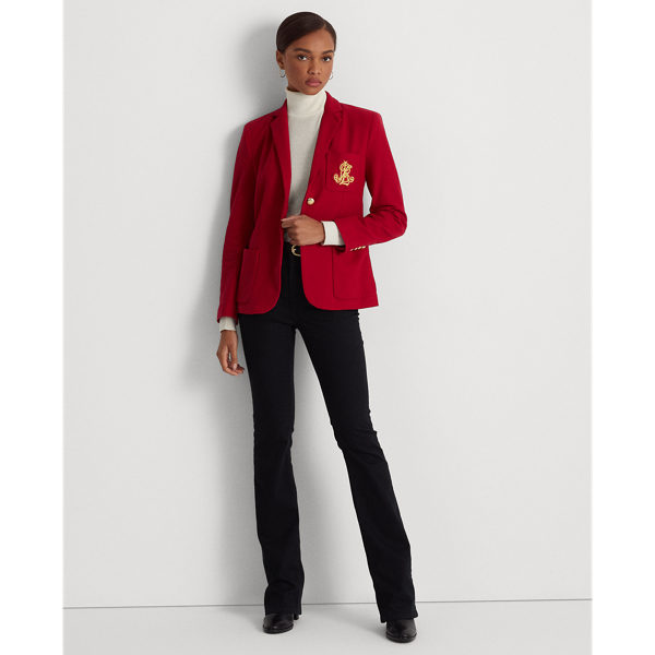 Classic Red Bullion Jacquard Blazer Lauren Petite 4