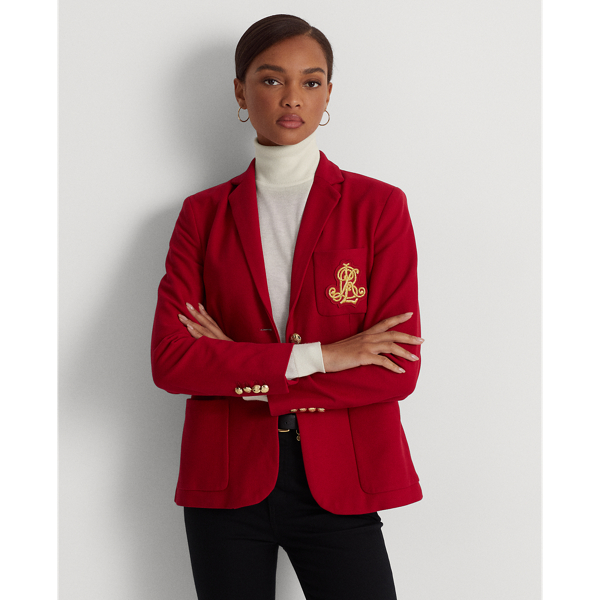 Classic Red Bullion Jacquard Blazer Lauren Petite 1