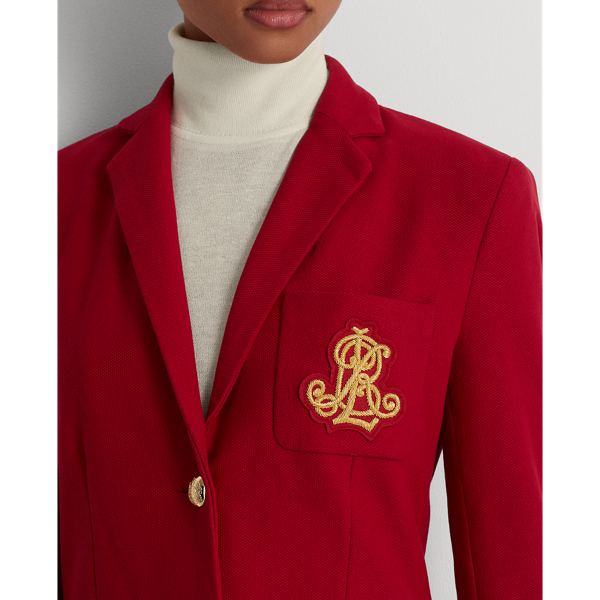 Classic Red Bullion Jacquard Blazer Lauren Petite 6