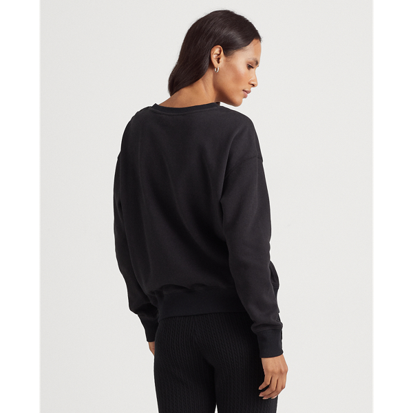 Polo Black Beaded-Crest Fleece Sweatshirt Lauren Petite 5
