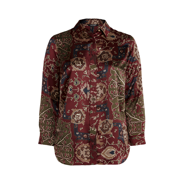 Chemise &agrave; motif en charmeuse Lauren Woman en 1