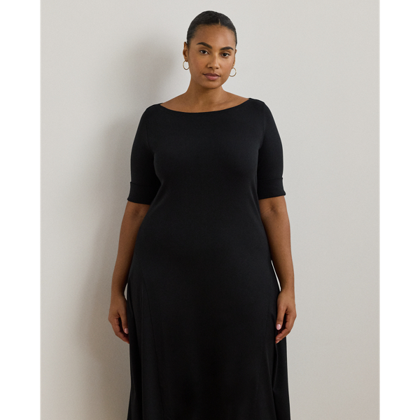 Midikleid aus Baumwollstretch Lauren Woman in Schwarz 4