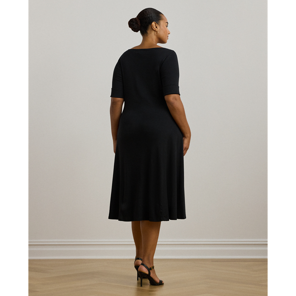 Midikleid aus Baumwollstretch Lauren Woman in Schwarz 5