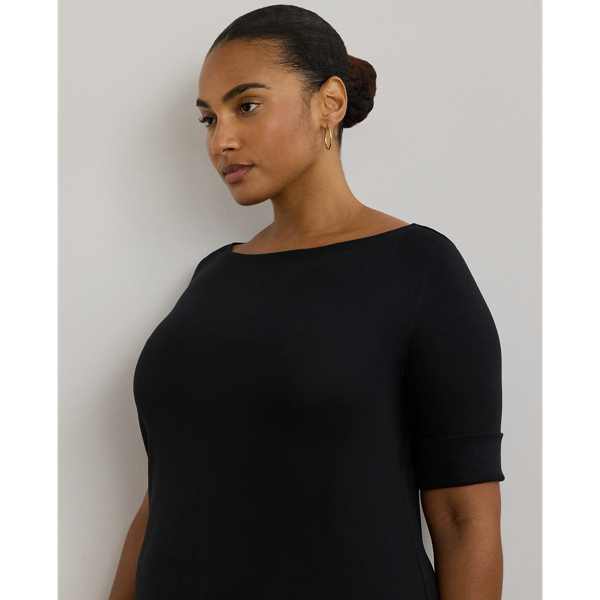 Midikleid aus Baumwollstretch Lauren Woman in Schwarz 6