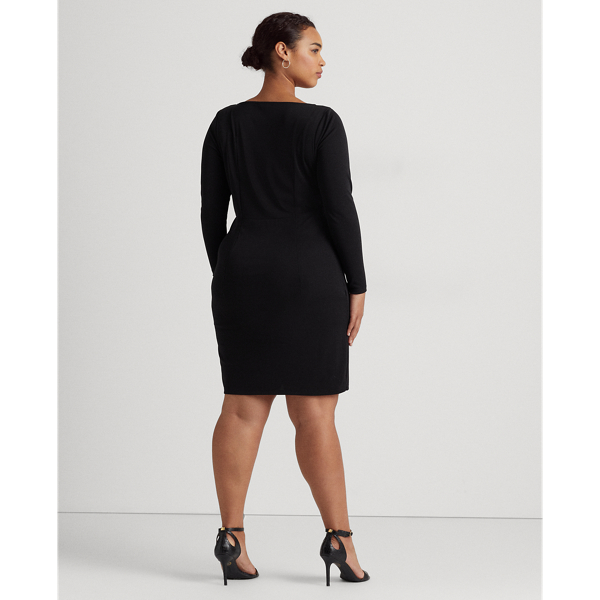 Polo Black Buckle-Trim Jersey Dress Lauren Woman 5