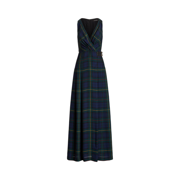 Plaid Georgette Gown