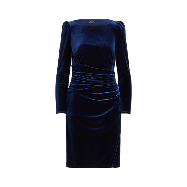 Lighthouse Navy Velvet Puff-Sleeve Cocktail Dress Lauren 2
