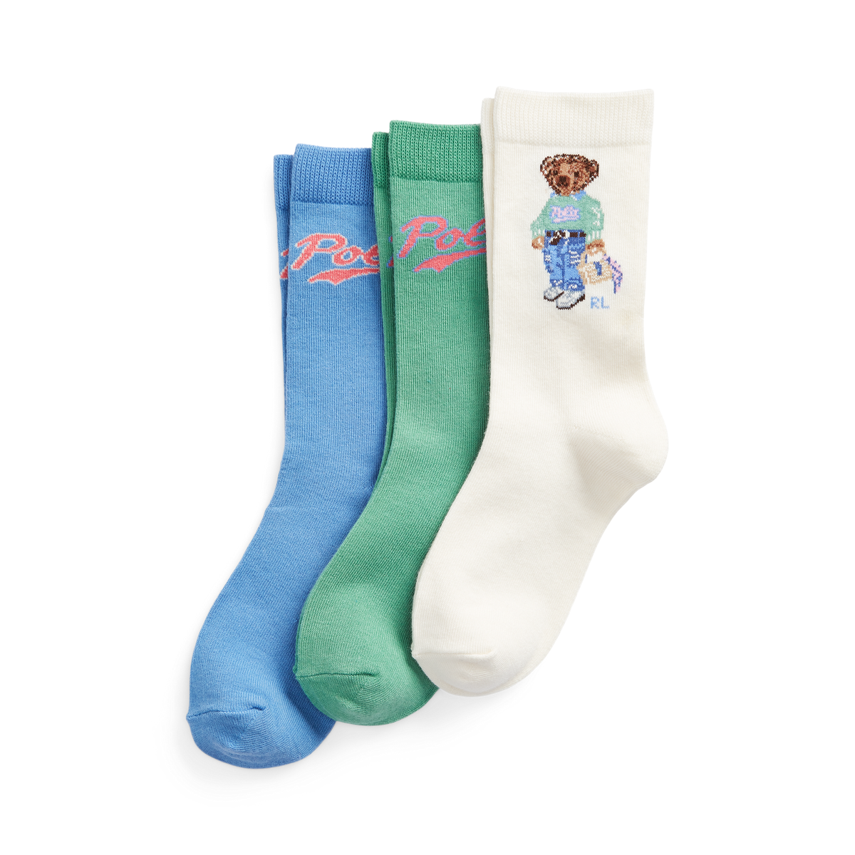 Polo Bear Crew Sock 3 Pack