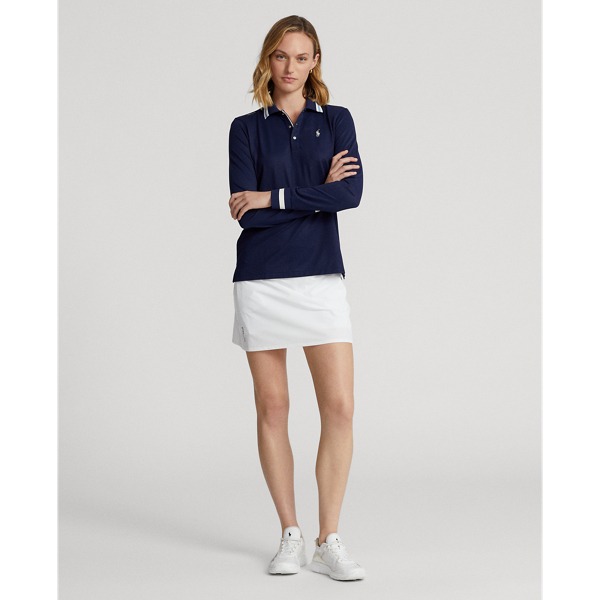 Navy Tailored Fit Long-Sleeve Polo Shirt RLX 4