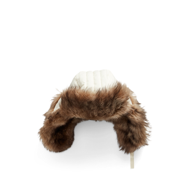 Shearling Trim Earflap Hat