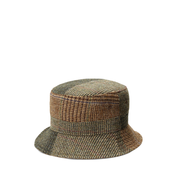 Wool Tweed Patchwork Bucket Hat for Men Ralph Lauren LB