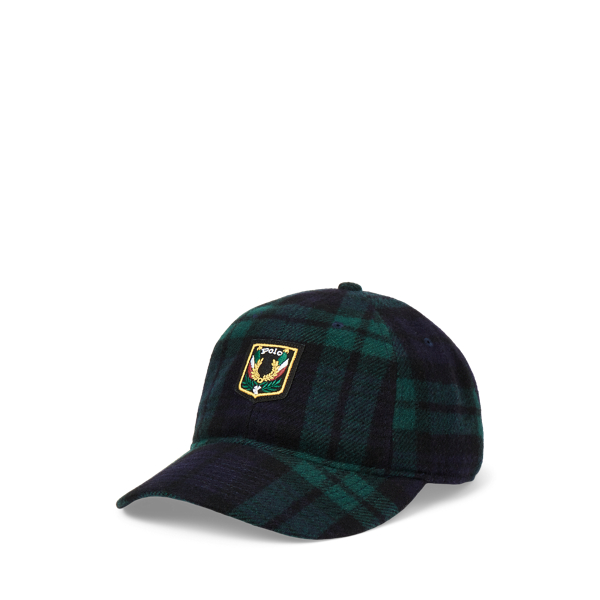 Plaid Wool-Blend Twill Ball Cap