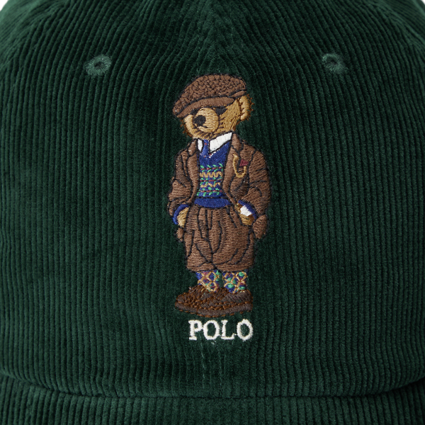 Baseballkappe aus Kordsamt mit Polo Bear Polo Ralph Lauren in College-Gr&uuml;n 3