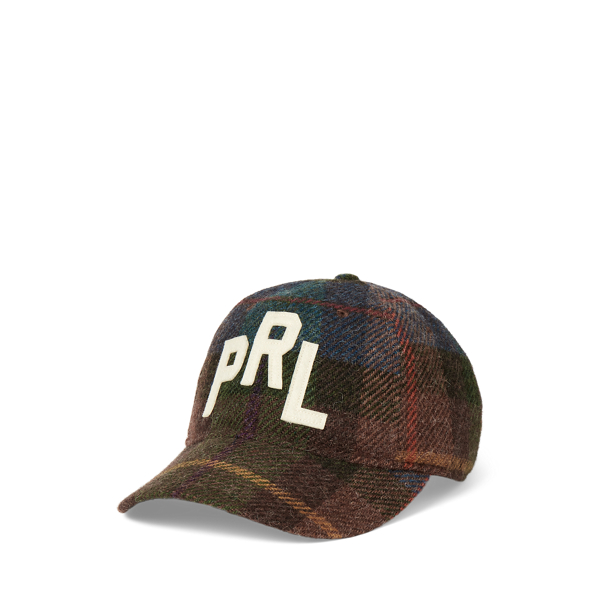 Plaid Wool-Alpaca Tweed Ball Cap