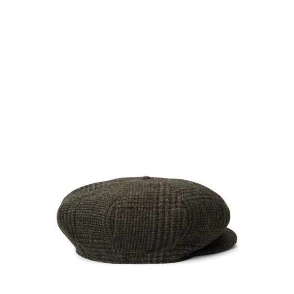 Glencheck-Zeitungsjungenkappe aus Tweed Polo Ralph Lauren in Oliv/Dunkeloliv 2