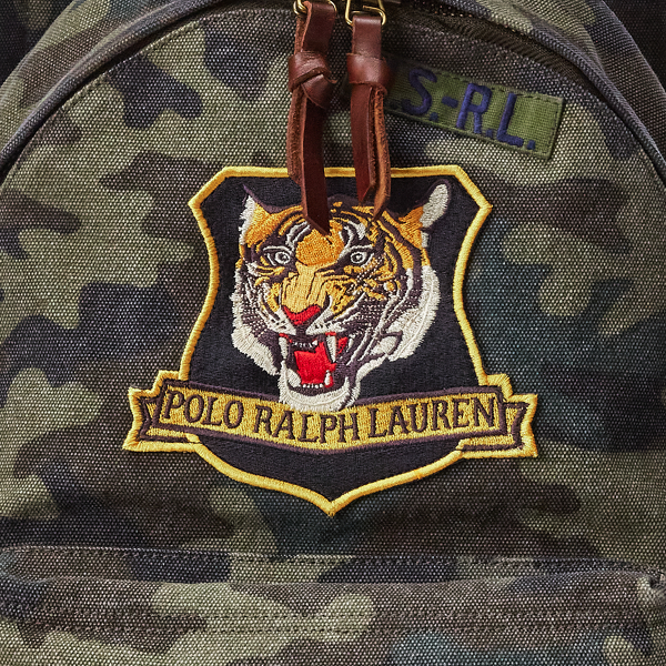 Tiger Patch Camo Canvas Backpack