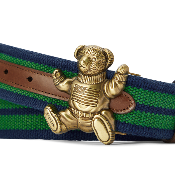 Polo Bear Striped Belt for Men Ralph Lauren® IN