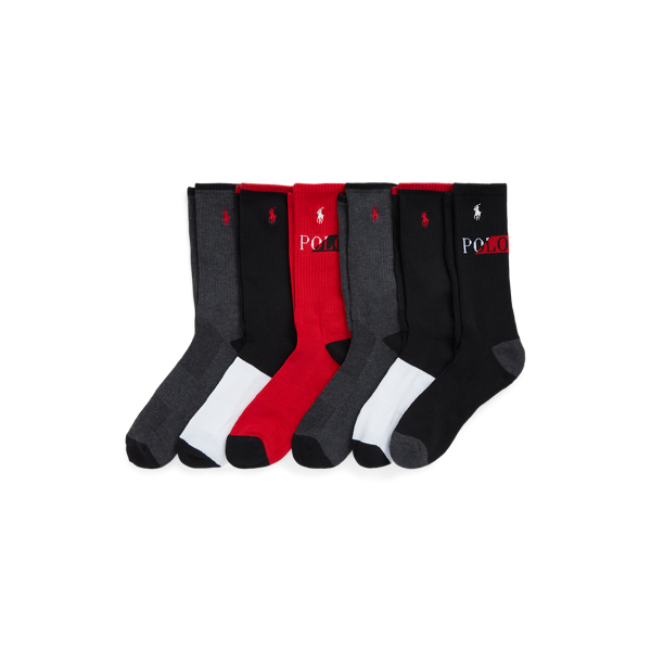 Two-Tone Logo Crew Sock 6-Pack