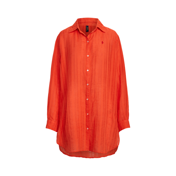 Cover-up-Hemd aus Baumwolle und Leinen Polo Ralph Lauren in Tangelo 2