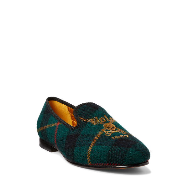 Keys And Skull Paxton Bullion Plaid Wool Slipper Polo Ralph Lauren 2