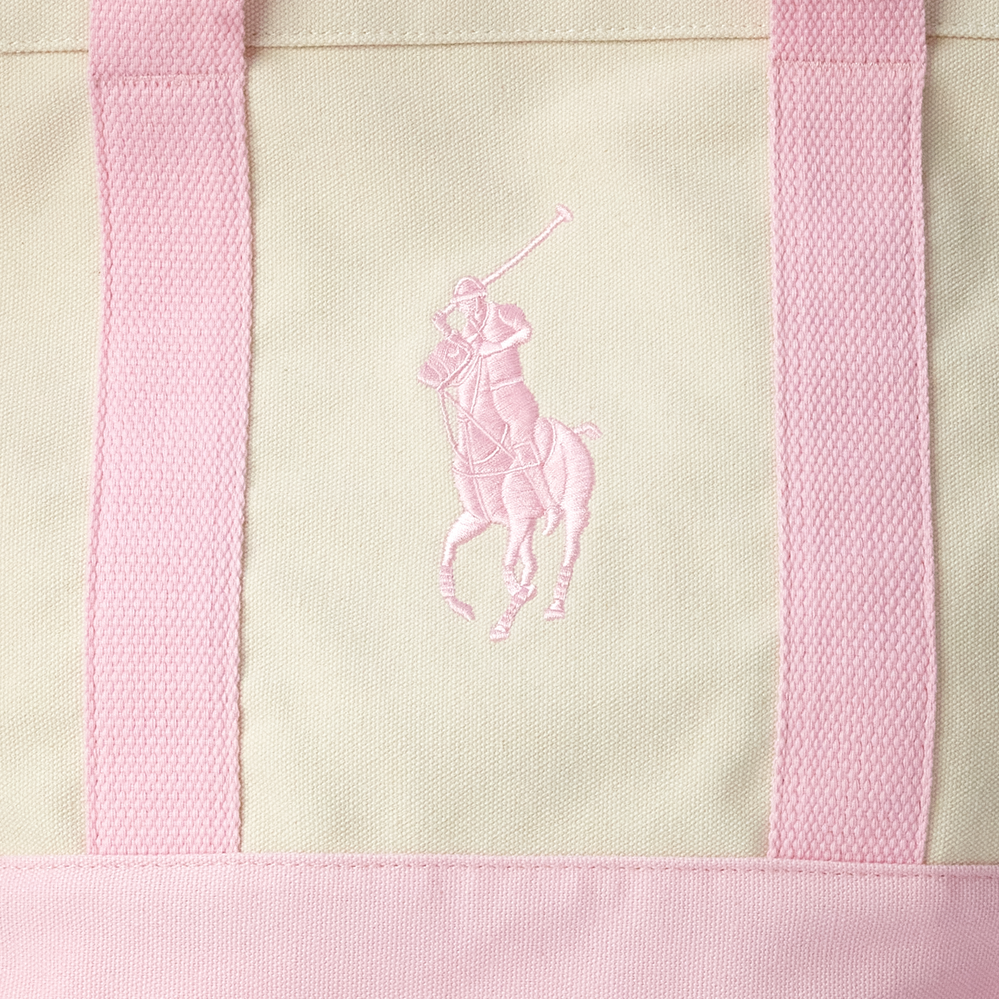 Детская сумка Ralph Lauren Big Pony Cotton Canvas Tote, цвет: Белый / Розовый — фото 3