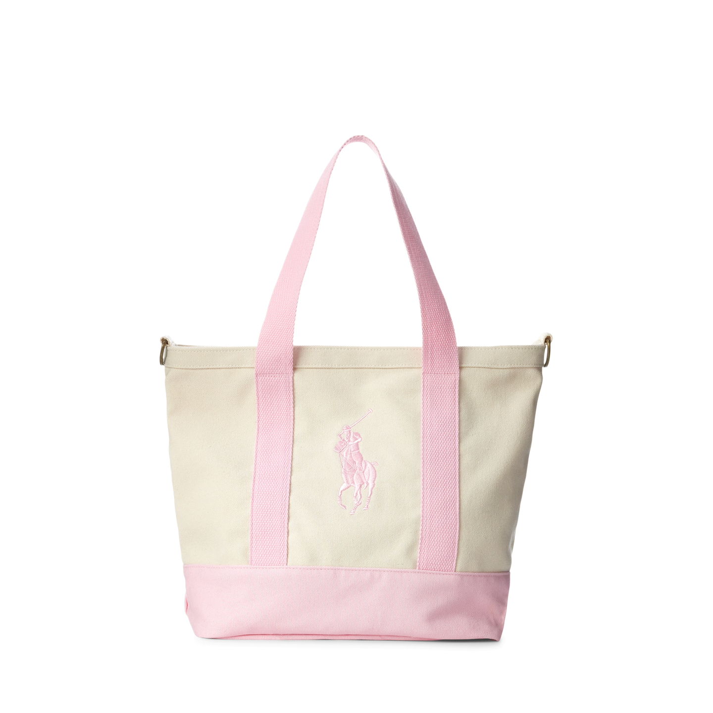 Детская сумка Ralph Lauren Big Pony Cotton Canvas Tote, цвет: Белый / Розовый — фото 4