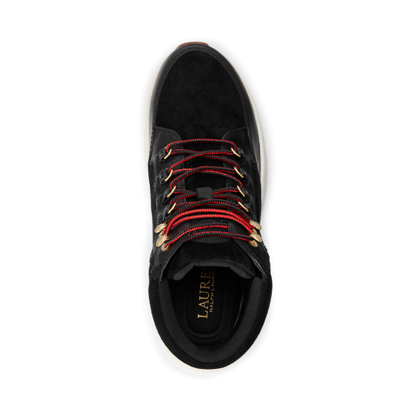 Black/Black Rylee Suede & Leather High-Top Sneaker Lauren 4
